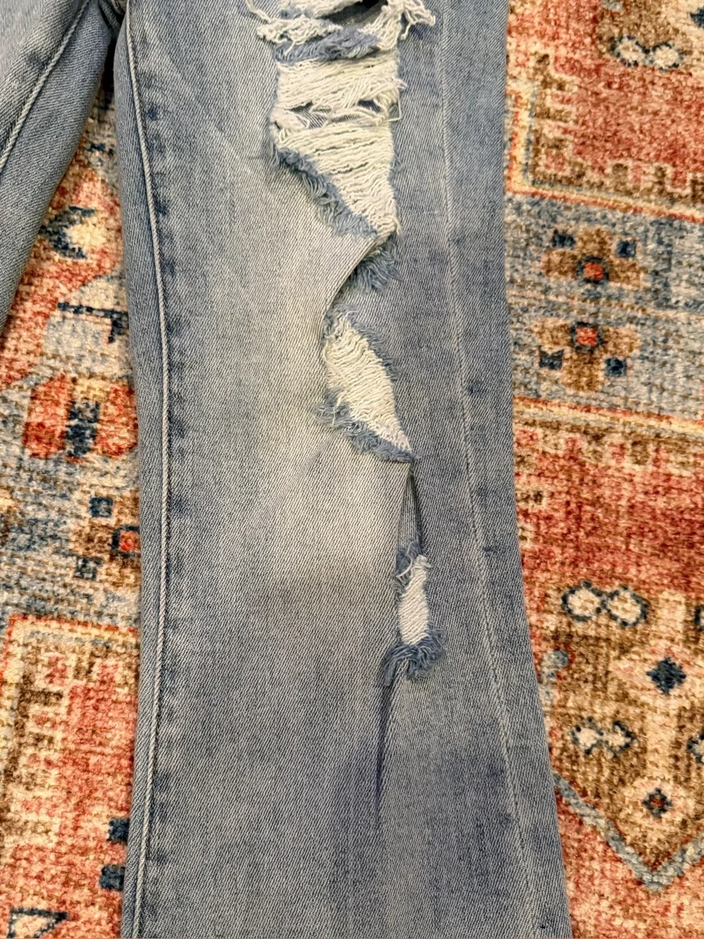Distressed Light Blue Women's Flared Jeans